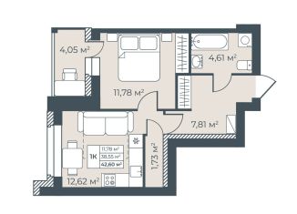 Продается 1-комнатная квартира, 42.6 м2, Павловск, улица Свободы, 25