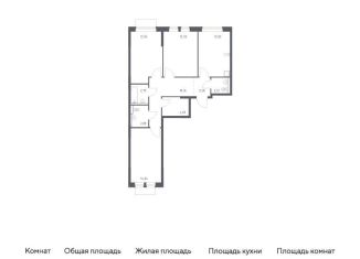 Продаю трехкомнатную квартиру, 76.6 м2, Московская область, Каширское шоссе - Молоково - Андреевское