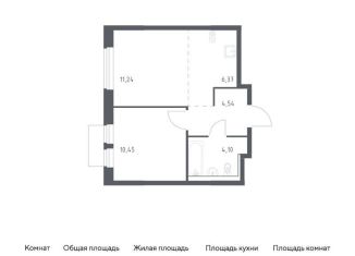 Однокомнатная квартира на продажу, 36.7 м2, деревня Мисайлово, Каширское шоссе - Молоково - Андреевское