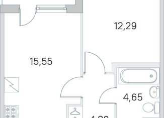 Продаю 1-ком. квартиру, 38.8 м2, посёлок Шушары