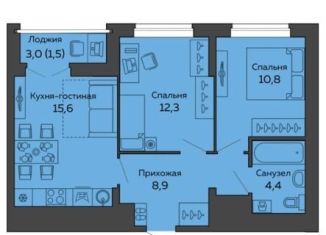 2-комнатная квартира на продажу, 55 м2, Екатеринбург, улица 8 Марта, 204Г, улица 8 Марта