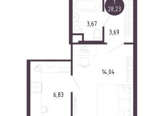 Продажа однокомнатной квартиры, 28.2 м2, Тульская область