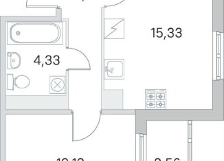 Продается однокомнатная квартира, 39 м2, посёлок Шушары