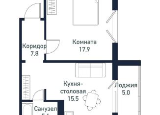 Продается 1-комнатная квартира, 46.2 м2, Челябинская область