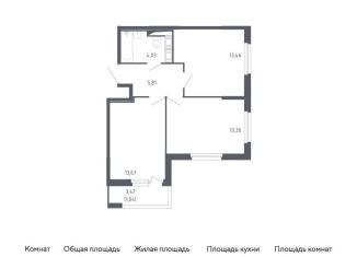 Продажа 2-комнатной квартиры, 51.3 м2, Санкт-Петербург, муниципальный округ Константиновское