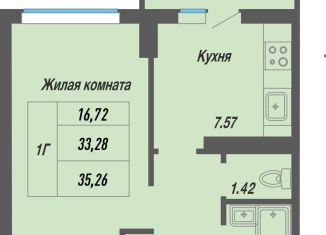 Продается 1-комнатная квартира, 35.3 м2, Чебоксары, Ленинский район, проспект Геннадия Айги, поз15