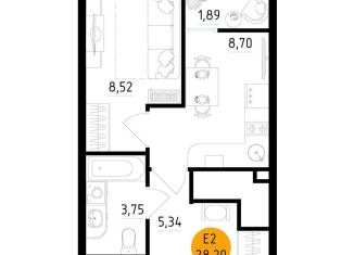 Продажа однокомнатной квартиры, 28.2 м2, Рязань