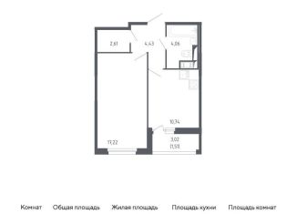 Однокомнатная квартира на продажу, 40.6 м2, Санкт-Петербург, муниципальный округ Константиновское
