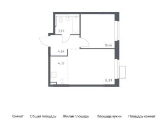 Продажа 1-комнатной квартиры, 38.3 м2, деревня Мисайлово