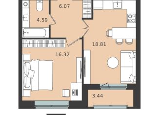 Продажа 1-комнатной квартиры, 47.5 м2, Химки