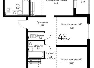 Продажа 4-комнатной квартиры, 72.1 м2, Новосибирск, улица Красный Факел, 39, Первомайский район