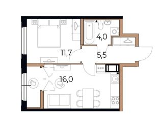 Продажа 1-ком. квартиры, 38.6 м2, Вологодская область