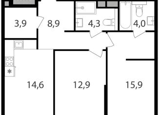 Продаю двухкомнатную квартиру, 64.5 м2, Москва, жилой комплекс Петровский Парк 2, к1