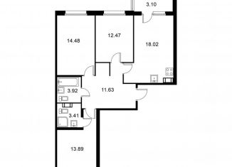 Продается трехкомнатная квартира, 79.4 м2, Колпино