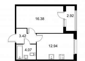 Продажа 1-ком. квартиры, 38.3 м2, Санкт-Петербург