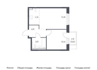 Продается 1-комнатная квартира, 38.9 м2, Москва, жилой комплекс Новое Внуково, к30