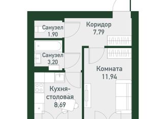 Продажа 1-комнатной квартиры, 34.1 м2, Екатеринбург