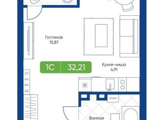 Продам квартиру студию, 32.2 м2, Новосибирская область, улица Королёва, 2