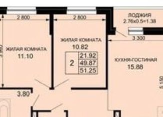 Продажа двухкомнатной квартиры, 51.3 м2, Краснодар, Средняя улица, 30/3, микрорайон Сады Калинина