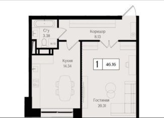 Продам 1-комнатную квартиру, 46.2 м2, Москва, метро Семеновская