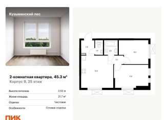 Продажа 2-комнатной квартиры, 45.3 м2, Московская область