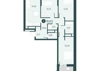 3-комнатная квартира на продажу, 78.8 м2, Курган