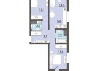 Продается 2-комнатная квартира, 56.6 м2, Екатеринбург, ЖК Хрустальные Ключи, жилой комплекс Хрустальные Ключи, 5к4