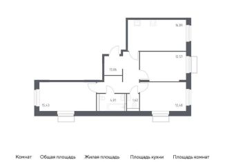Трехкомнатная квартира на продажу, 76.1 м2, Красногорск, жилой комплекс Квартал Строгино, к2
