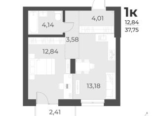 Продам 1-комнатную квартиру, 37.8 м2, Новосибирск, метро Заельцовская, жилой комплекс Русское солнце, 6