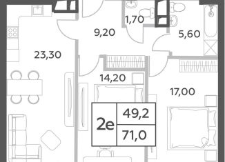 Трехкомнатная квартира на продажу, 71 м2, Москва, ЖК Вилл Тауэрс, проспект Генерала Дорохова, вл1к1