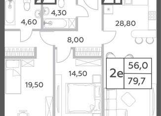 Продам трехкомнатную квартиру, 79.7 м2, Москва, метро Ломоносовский проспект, проспект Генерала Дорохова, вл1к1