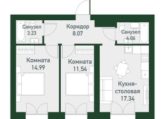 Продается двухкомнатная квартира, 61.8 м2, Екатеринбург, Ленинский район