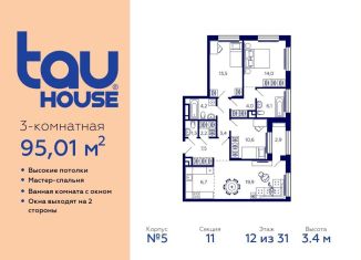 Продажа трехкомнатной квартиры, 95 м2, Республика Башкортостан