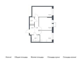 Продаю 2-комнатную квартиру, 53.5 м2, Московская область, жилой комплекс Егорово Парк, к3.2