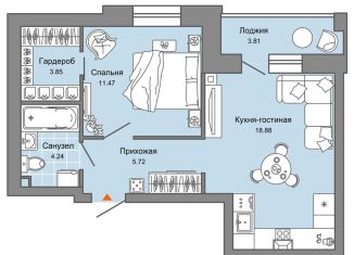 Продам 2-комнатную квартиру, 46 м2, Ульяновск, Засвияжский район