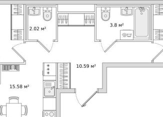 Продажа 2-комнатной квартиры, 56.2 м2, Мурино, улица Шоссе в Лаврики, 51