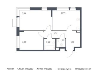 Продам 2-комнатную квартиру, 53.9 м2, посёлок Жилино-1, жилой комплекс Егорово Парк, к3.2