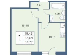 Продажа 1-комнатной квартиры, 34.8 м2, Санкт-Петербург, улица Александра Матросова, 8к3, улица Александра Матросова