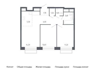 Продажа двухкомнатной квартиры, 56.3 м2, Балашиха, жилой квартал Новоград Павлино, к8