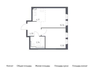 Продается однокомнатная квартира, 34.8 м2, село Остафьево, жилой комплекс Остафьево, к19