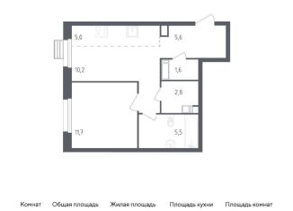 Однокомнатная квартира на продажу, 42.4 м2, Москва, проспект Куприна, 36к1
