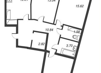 Продам трехкомнатную квартиру, 76.3 м2, Ленинградская область