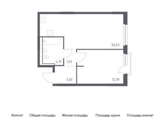 Продаю однокомнатную квартиру, 42 м2, Ленинградская область