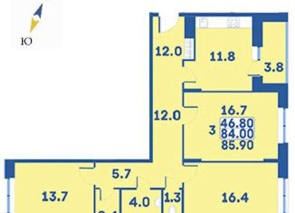 Продается 3-комнатная квартира, 85.9 м2, поселение Первомайское, жилой комплекс Эдельвейс, к4Б, ЖК Эдельвейс