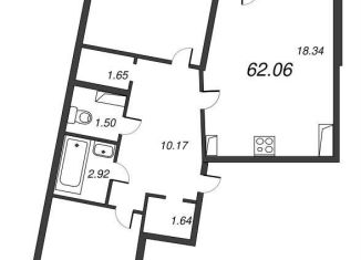 Продажа двухкомнатной квартиры, 63.9 м2, Мурино