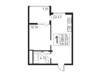 Продажа 1-комнатной квартиры, 46.6 м2, посёлок городского типа Черноморское, Евпаторийская улица