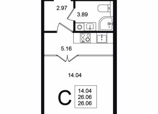 Продаю квартиру студию, 26.1 м2, Химки