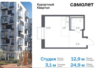 Продаю квартиру студию, 24.9 м2, Санкт-Петербург, жилой комплекс Курортный квартал, 9