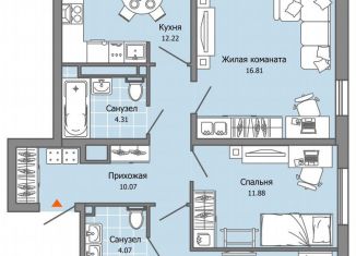 Продаю 3-ком. квартиру, 81 м2, Ульяновск, жилой комплекс Ультраград, 2, ЖК Ультраград