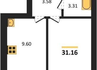 Продам 1-ком. квартиру, 31.2 м2, Калининград, улица Героя России Катериничева, 9к2